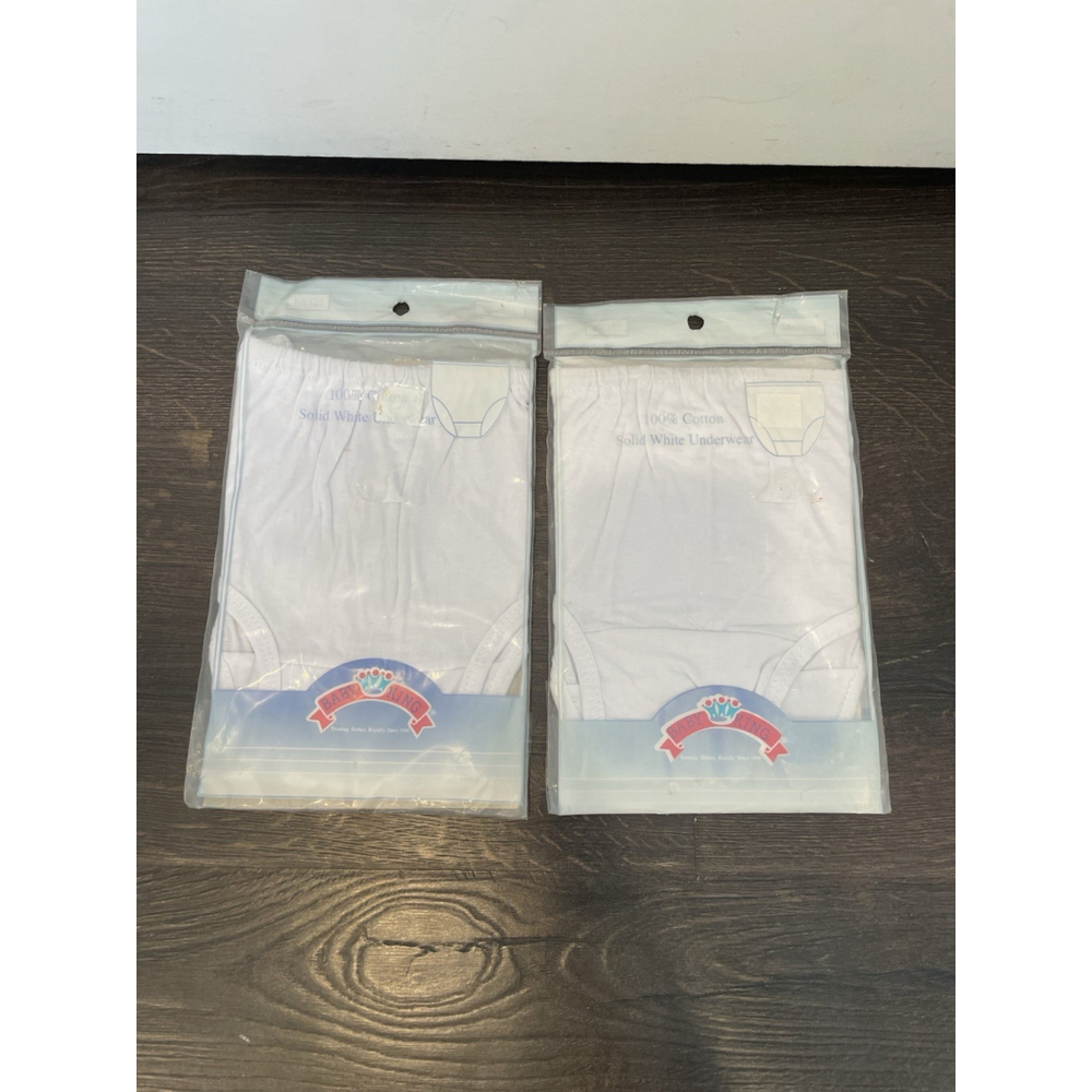 Baby Panties, White, Baby Diaper Cover, Cotton Panties Vintage 2 Packs Sz Medium